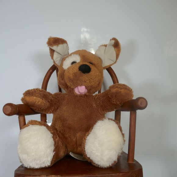 BUILD A BEAR Brown Puppy Dog Floppy Ears Eye Patch Stuffed Animal Plush - Picture 3 of 10